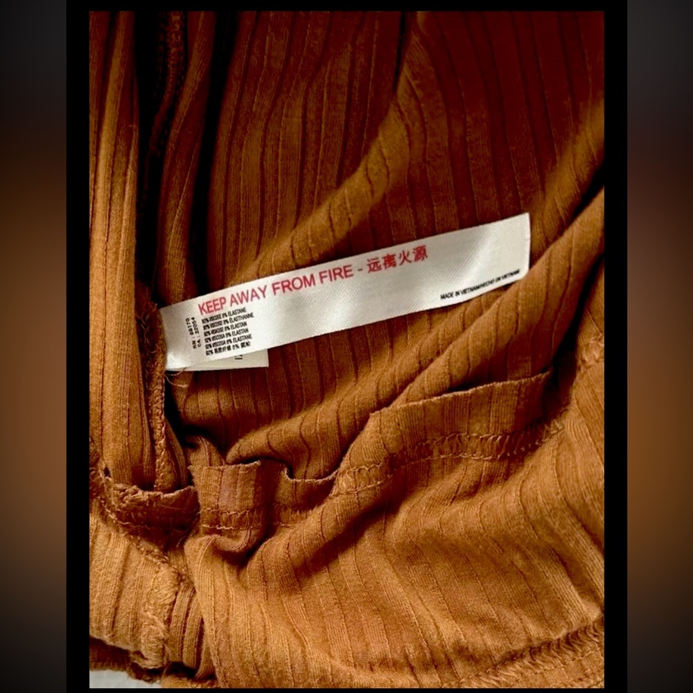 Free People Movement Blissed Out Pant Long Wide Leg Stretch Ribbed Brown - Picture 12 of 17
